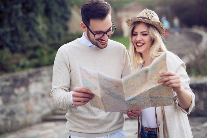 Couple with a map